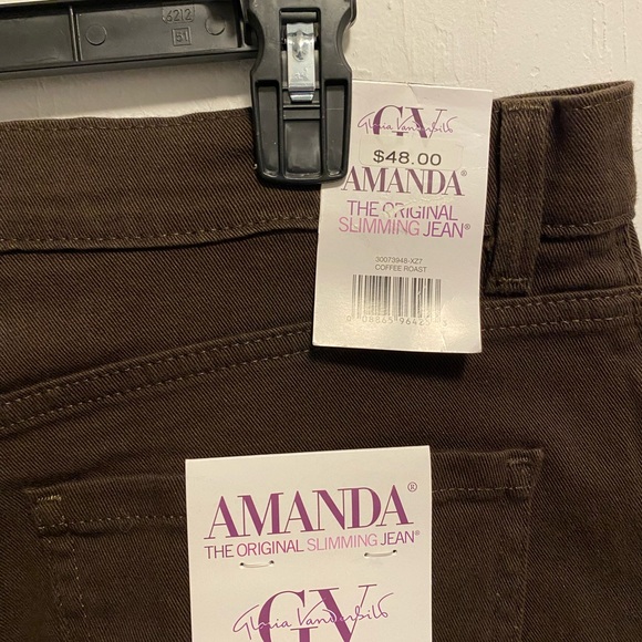 Gloria Vanderbilt Amanda Coffee Roast Slimming Jeans Size 18 Brand New - Picture 3 of 3